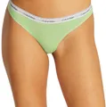 Produktbild: Calvin Klein Damen 3er Pack Strings Thong Unterwäsche, Mehrfarbig (Highline Green/Buff Pink/Gry Htr), S
