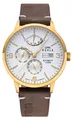 Produktbild: UMR RUHLA Automatik Herrenuhr - Limited Edition von 200 Stück - Lederband in Braun - goldenes Gehäuse und Zahlen