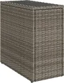 Produktbild: vidaXL Garten-Beistelltisch mit Glasplatte Grau 58x27,5x55 cm Rattan