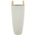 Produktbild: Vase, Weiß, Gold, Keramik, 18x45x18 cm, Dekoration, Vasen, Keramikvasen