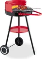 Produktbild: relaxdays Holzkohlegrill 42 cm mit Rollen