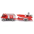 Produktbild: Siku 1636 Unimog Feuerwehr mit Boot 1:87 Rot Rettungsboot Anhänger Spielzeugauto