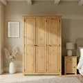 Produktbild: IDIMEX Kleiderschrank CANCUN - Massiver 3-türiger Schlafzimmerschrank, Kiefer, gebeizt/gewachst
