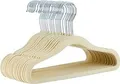 Produktbild: Amazon Basics Kinder-Kleiderbügel aus Samt, rutschfeste Kleiderbügel für Babys und Kleinkinder, 29 cm, 30er-Pack, Beige
