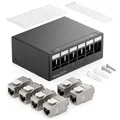 Produktbild: 6 Port Patchpanel Gehäuse + 6x RJ45 Keystone Jack Modul Panel Verteiler Aufputz