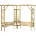 Produktbild: vidaXL Eck-Pergola mit Bank Kiefernholz Imprägniert - Grün