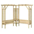 Produktbild: vidaXL Kiefernholz Imprägniert Eckpergola mit Bank Holz Gartenbank Holzpergola