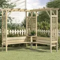 Produktbild: Kiefernholz Imprägniert Eckpergola mit Bank Holz Gartenbank Holzpergola vidaXL