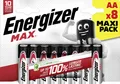 Produktbild: Energizer Max Alkaline Batterie Mignon AA 1,5 V, 8er Pack
