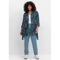Produktbild: Longbluse SHEEGO, Damen, Gr. 46, blau (tiefblau, bedruckt), 100% Viskose, bedruckt, geblümt, gemustert, mehrfarbig, Blusen Longbluse