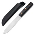 Produktbild: HISTORY KNIFE & TOOL® - Sailors Knife - klassisches Matrosenmesser mit Edelstahl Klinge - Takelmesser mit Ebenholz Griff schwarz - Boots- & Segel-Messer mit Lederscheide - Gürtelmesser mit Holzgriff