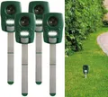 Produktbild: NEU 4er Set Ultraschall Solar Tierschreck Blitzlicht Sensor für Vertreiben Tier