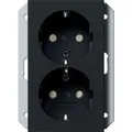 Produktbild: Schutzkontakt-Doppelsteckdose 2-fach schwarz, Retail