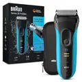 Produktbild: Braun Series 3 ProSkin Elektrorasierer, Trimmer, Rasierer Herren Elektrisch, mit Reise-Etui, Geschenk Mann, Wet&Dry, Made in Germany, 3045s, schwarz/blau