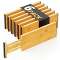 Produktbild: Schubladenteiler aus Bambus, 6 Stück, 11,8 cm hoch, verstellbar, 31,8 cm  43,...