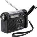 Produktbild: Renkforce RF-CR-200 Kofferradio UKW, MW, KW Notfallradio wiederaufladbar, Solarpanel, Handkurbel, Weckfunktion, Taschen Schwarz