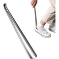 Produktbild: Schuhlöffel Metall, Schuhanzieher lang, 42cm, Edelstahl, stabil, Senioren, Ki...