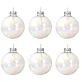 Produktbild: Set mit 6 klaren Glaskugeln, 8cm, glänzend, edel und wiederverwendbar für Weihnachtsbaum