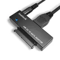 Produktbild: Inateck USB 3.0 zu SATA Konverter Adapter für 2.5/3.5 Zoll Laufwerke HDD SSD mit 12V 2A Netzteil.