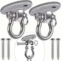 Produktbild: BeneLabel 2er Schaukel Deckenhaken Edelstahl,Hängematte Befestigung Schwerlast Derhbar Hängesessel Aufhängung für Holzbalken/Betondecken (Keine Schraube Enthalten) Boxsack Deckenhalterung,Bis 408kg