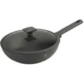 Produktbild: Berlinger Haus Antracit Collection Wok mit Deckel und ergonomischen Soft-Touch-Griffen (Silikongriffe), Ø 28 cm