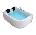 Produktbild: HOME DELUXE Whirlpool-Badewanne BLUE OCEAN - XL 180 x 120 cm, (inkl. Nackenkissen, Armaturen und Whirlpoolpumpe), ABS-Sanitäracryl, Eckwanne, 2 Personen