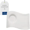 Produktbild: Villeroy & Boch - NewWave Caffé Milchkaffee-Untertasse Weiß, Spülmaschinenfest, Mikrowellensicher, Untertassenteller, Kaffeetassen Untersetzer, Unterteller für Cappuccino Tassen, Premium Porzellan
