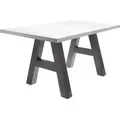 Produktbild: Esszimmertisch 140x90  Esstisch Konferenztisch Mr. A Graphit Weiß matt - Weiß/Grau