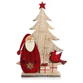 Produktbild: com-four® Dekorativer Aufsteller für Weihnachten - Weihnachtsmann aus Holz lackiert - Premium Weihnachtsdekoration zum Hinstellen (01 Stück - Santa Claus 33cm)