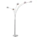 Produktbild: Stehlampe Stehleuchte Standlampe Chrom Wohnzimmer Modern mit Marmorsockel silber, Metall, 5x E14, LxBxH 130x120x200 cm