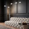 Produktbild: Stehleuchte Stehlampe Wohnzimmerleuchte Fluter Marmor silber 5-Flammig H 200 cm