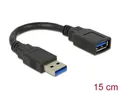 Produktbild: USB 3.0 Verlängerung A Stecker - A Buchse 15cm schwarz