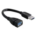 Produktbild: Delock USB-Kabel  USB 3.0 USB-A Stecker, USB-A Buchse 0.15 m Schwarz  82776