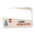 Produktbild: itenga 50x Geschenkaufkleber Frohe Weihnachten Aufkleber rechteckig beschriftbar für kurze Texte Namensschild Geschenkeaufkleber Etikett Sticker (Motiv Baumschmuck)