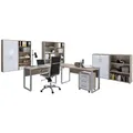 Produktbild: Mid.you Büro, Sonoma Eiche, Weiß Hochglanz, Metall, Holzwerkstoff, 6,14 Fächer, 3 Schubladen, Made in Germany, erweiterbar, abschließbar, Arbeitszimmer, Büromöbelsets & -serien, Büromöbel-Sets