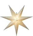 Produktbild: LED Weihnachtsstern Alice von Star Trading, 3D Stern Weihnachten für außen aus Kunststoff in Weiß mit Timer, Dekostern warmweiß zum Aufhängen, batteriebetrieben, Ø: 60 cm, IP44