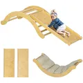 Produktbild: 4 in 1 Klettergerüst Set mit Rutsche, Kletterdreieck zum Rutschen Refurbished