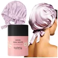 Produktbild: Twisty Wave New World Seidenhaube Zum Schlafen Für Locken Haarhaube Für Lockiges Haar Schlafhaube Haube Aus Seide Haarhaube Für Die Nacht Schlafmütze Locken Produkte Für Naturlocken Rosa