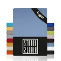 Produktbild: STUDIO Basic Topper Spannbettlaken 90x200cm – Jersey-Spannbetttuch aus 100 % gekämmter Baumwolle – Mittelblau – bügelfrei, elastisch & Oeko-TEX Zertifiziert – für Topper 4–14 cm