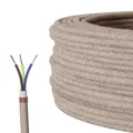 Produktbild: Textilkabel für Lampe, Rundkabel, dreiadrig (3x0.75mm²), Leinen - 3 Meter