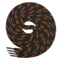 Produktbild: Di Ficchiano SCHNÜRSENKEL schwarz neonorange rund für Arbeitsschuhe Trekkingschuhe Stiefel -Schuhbänder sehr reißfest - ø ca. 4,5 mm, Polyester - Farbe: schwarz neonorange 80cm