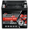 Produktbild: BlackMax YTX14-BS Motorradbatterie GEL 12V 14Ah CTX14-BS 51214 Batterie YTX14-4