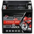 Produktbild: BlackMax YTX14-BS Motorradbatterie GEL 12V 14Ah CTX14-BS 51214 Batterie YTX14-4