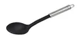 Produktbild: FACKELMANN Servierlöffel 31 cm OVALGRIFF, Vorlegelöffel für beschichtete Pfannen und Töpfe, Küchenhelfer aus hochwertigem Edelstahl und Kunststoff (Farbe: Silber/Schwarz), Menge: 1 Stück