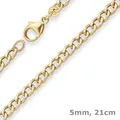 Produktbild: 5mm Armband Panzerkette Goldarmband Armschmuck aus 333 Gold Gelbgold 21cm