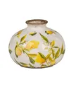 Produktbild: Vase in Vintage-Optik 13x10cmaus Keramik mit Zitronen-Dekor  Blumen-Vase formano