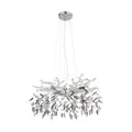 Produktbild: Globo Kronleuchter Danna Deckenleuchte chromfarben/rauchgrau/klar Ø61cm Lampe G9
