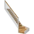 Produktbild: Dolle Raumspartreppe Paris mit Setzstufen Eiche weiß Treppenlauf 1⁄4 gewendelt unten links Rechteckstäbe