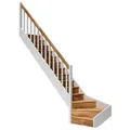 Produktbild: Dolle Raumspartreppe Paris mit Setzstufen Eiche weiß Treppenlauf 1⁄4 gewendelt unten links Rechteckstäbe