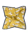 Produktbild: MayTree Seidentuch aus 100% Maulbeer-Seide - Quadratisch Kranich gold 53x53 - Luxuriöses Damen Halstuch - Eleganter Bandana-Schal für Damen - Luxus und Komfort für Erwachsene